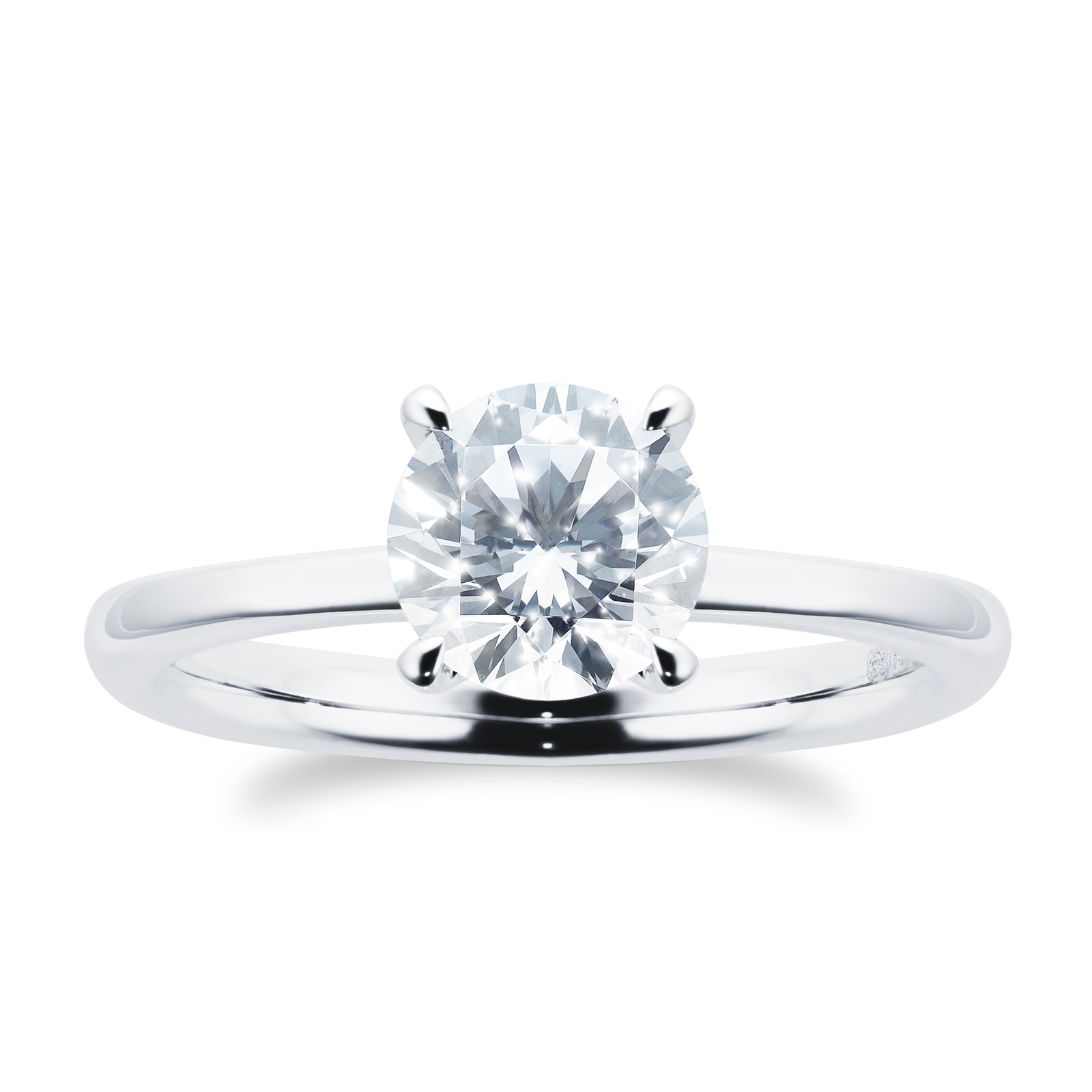 Goldsmiths 18ct White Gold 1.00ct Diamond Solitaire Engagement Ring
