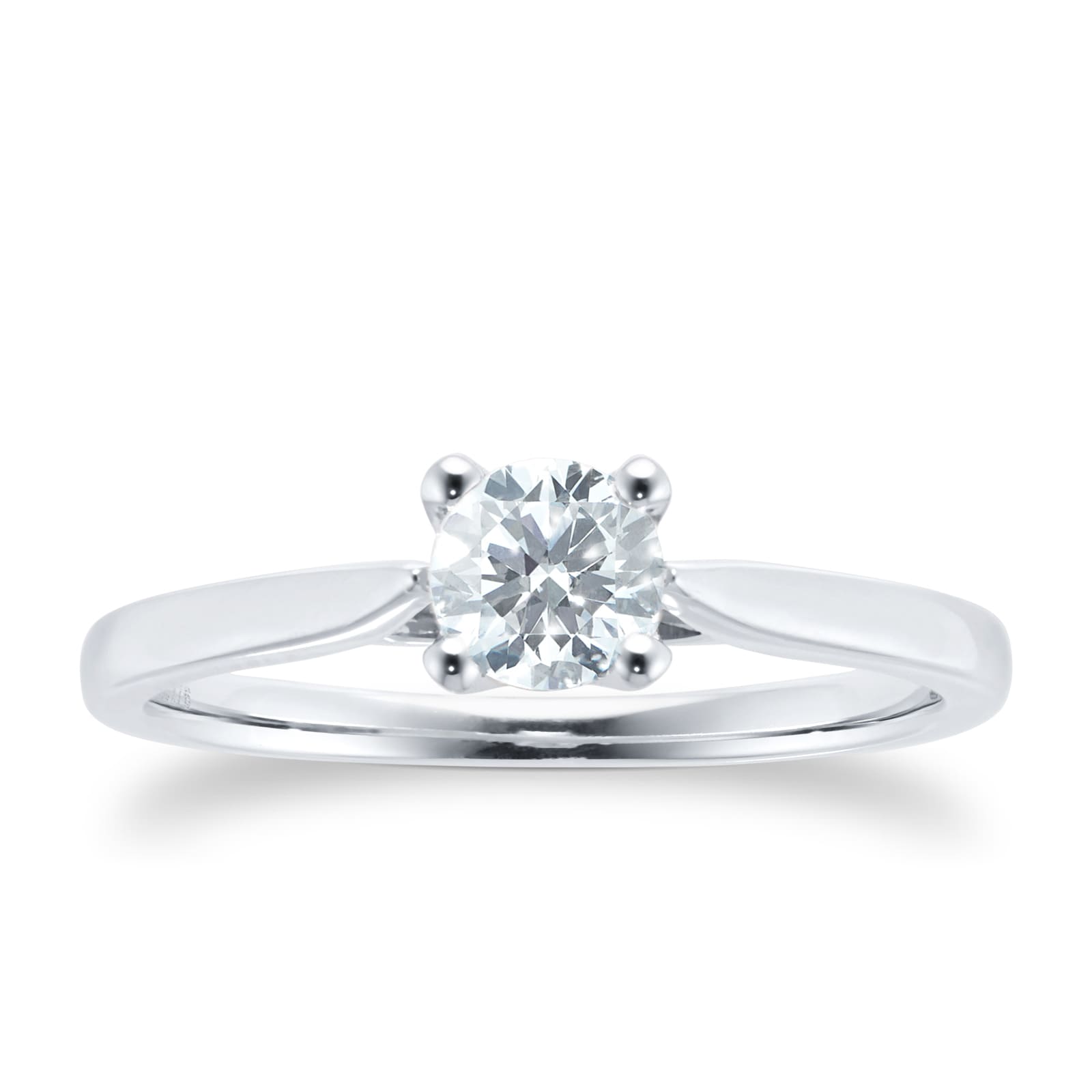 Goldsmiths Platinum Brilliant Cut 0.50ct Goldsmiths Brightest Diamond Engagement Ring