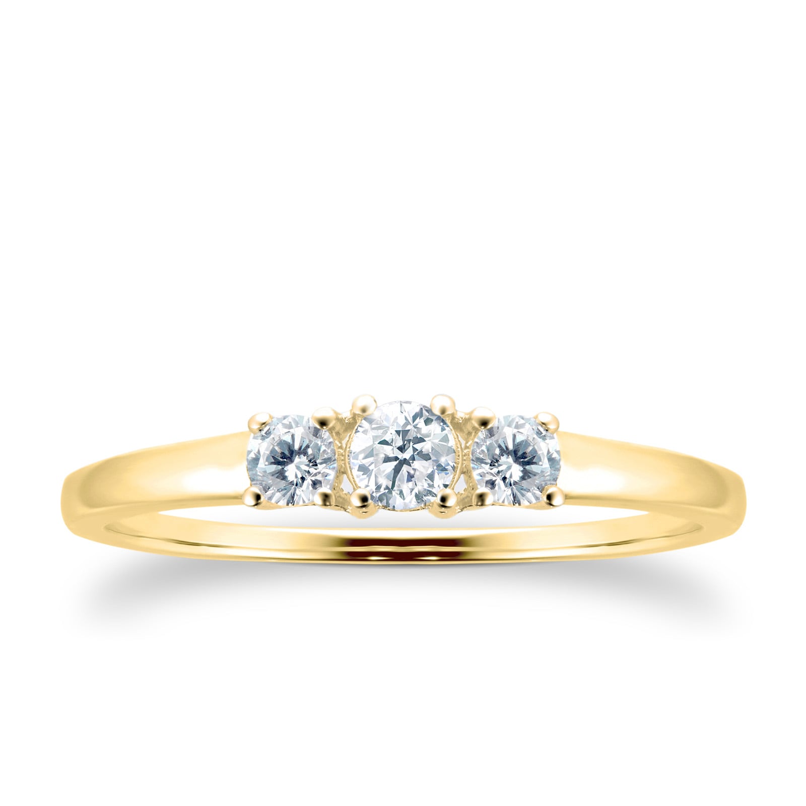 Goldsmiths 18ct Yellow Gold 0.27ct 3 Stone Engagement Ring