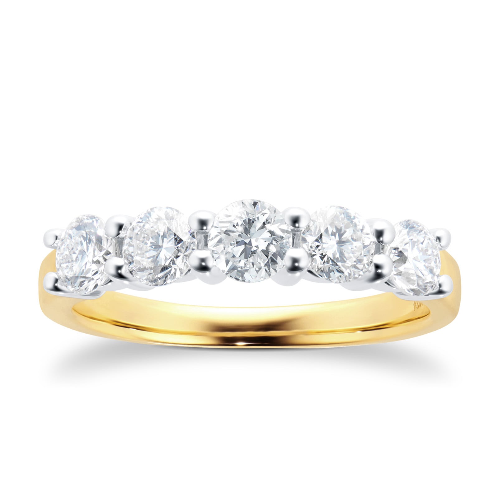 Goldsmiths 18ct Yellow Gold 1.00ct Brilliant Cut Goldsmiths Brightest Diamond Claw Set Ring