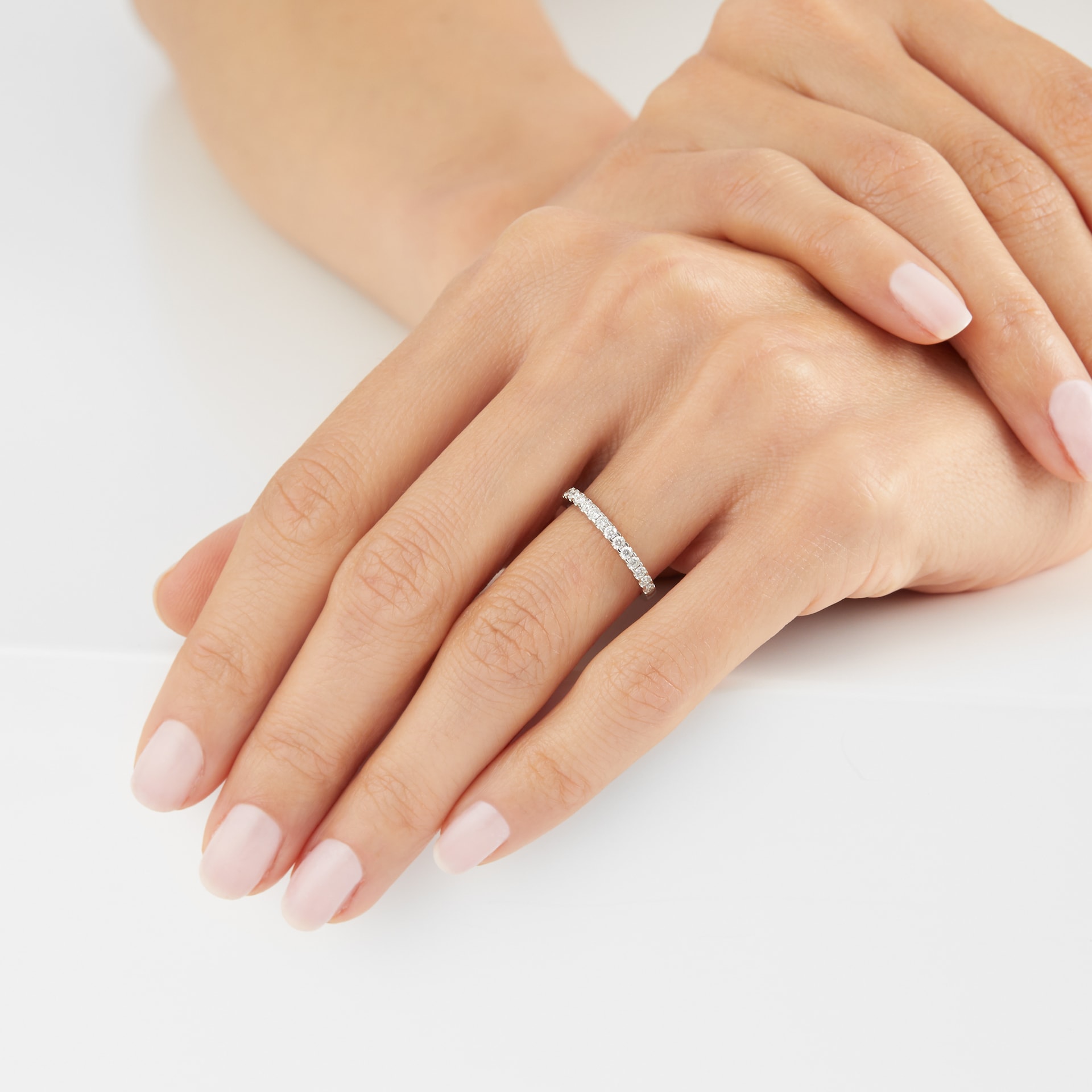 Goldsmiths Platinum 0.35ct Goldsmiths Brightest Diamond Claw Set Eternity Ring