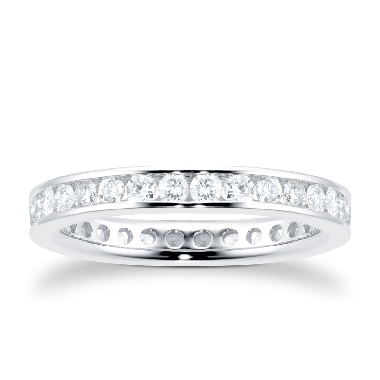 Goldsmiths 18ct White Gold 1.00ct Diamond Channel Set Eternity Ring