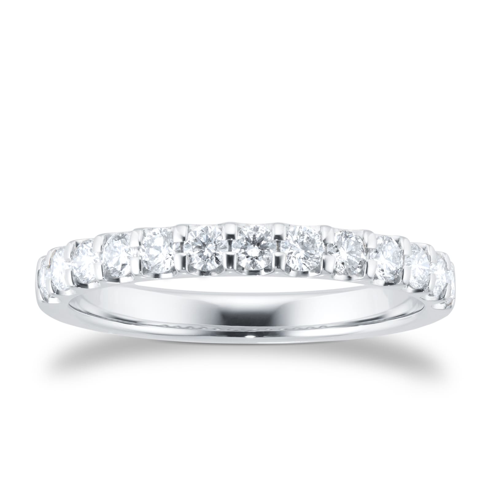 Goldsmiths Platinum 0.50ct Diamond Claw Set Eternity Ring