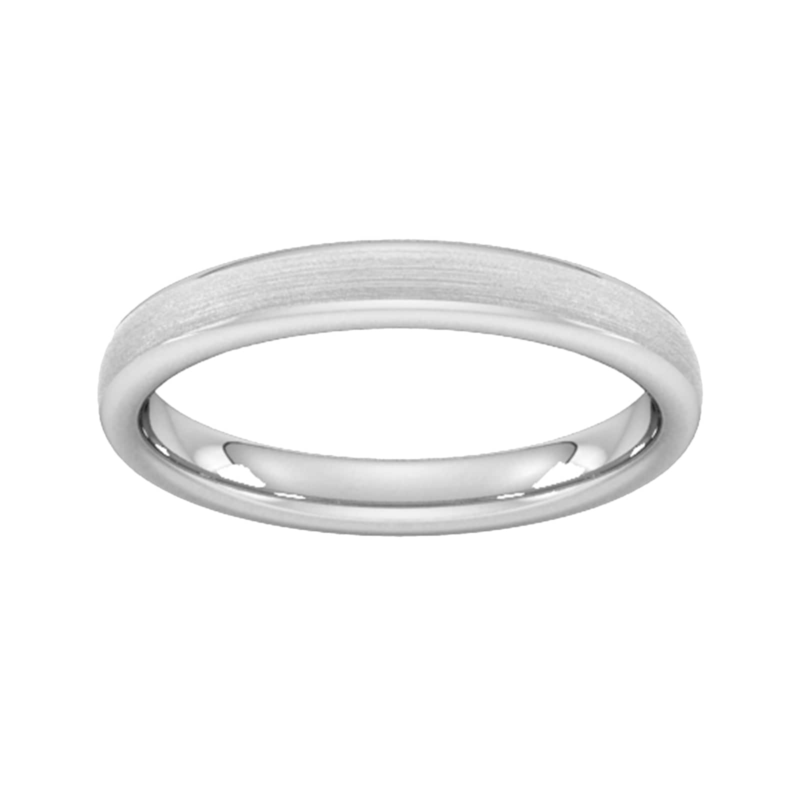 Goldsmiths 3mm Slight Court Standard Matt Finished Wedding Ring In Platinum
