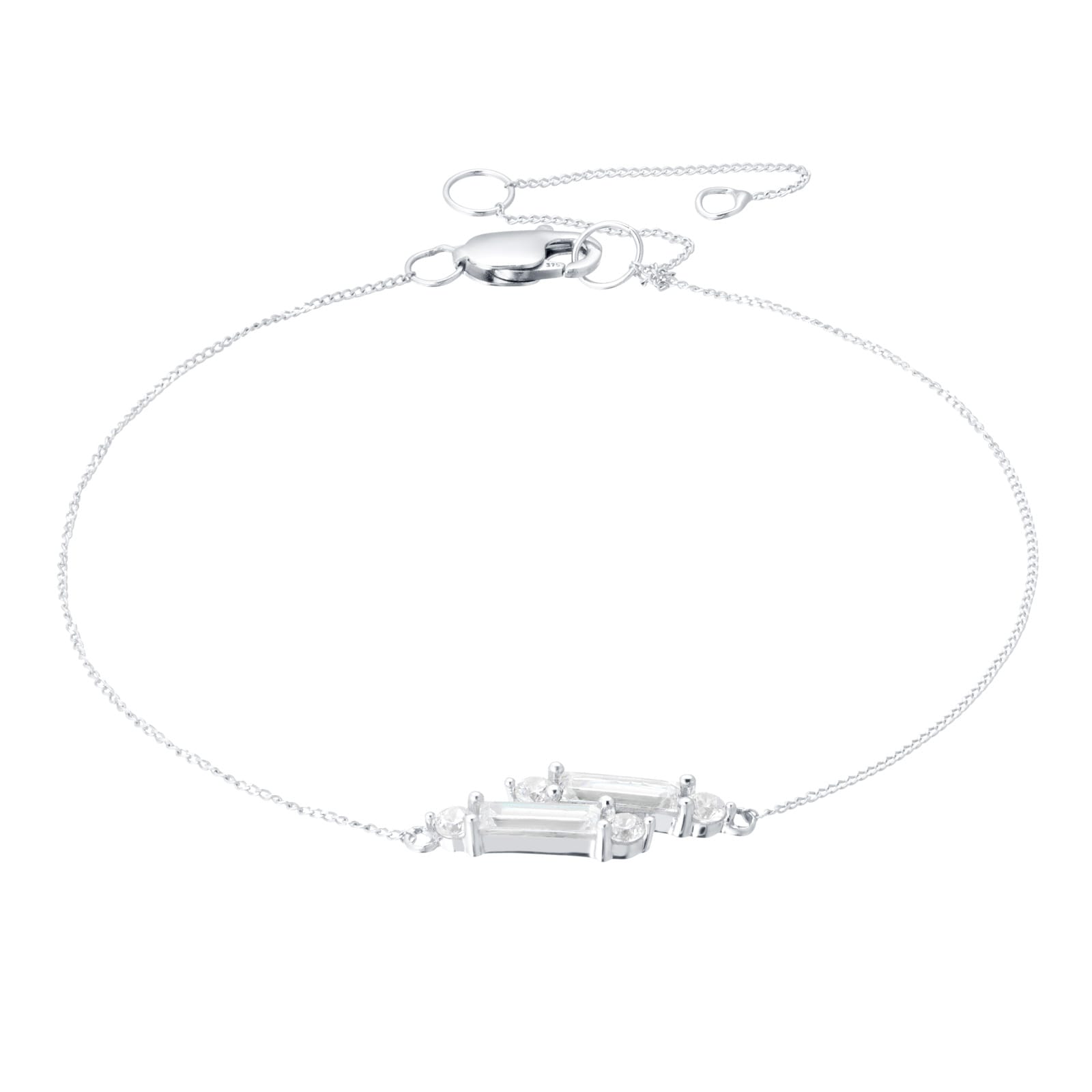 Goldsmiths 9ct White Gold Mixed Cubic Zirconia Bracelet