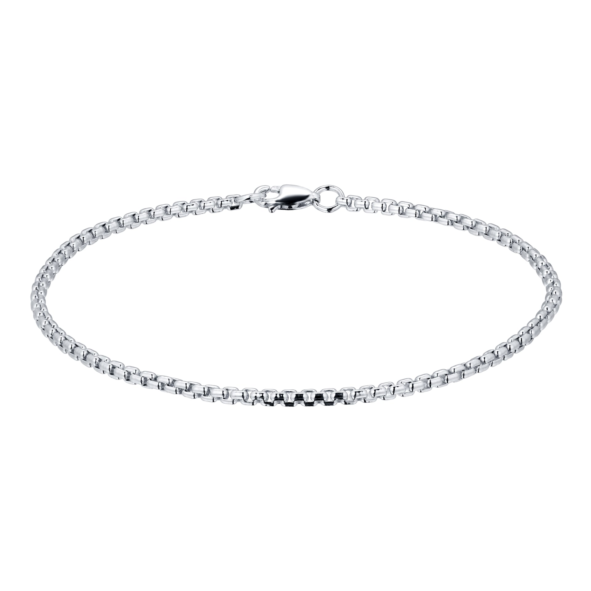 Goldsmiths Silver Mens Narrow Box Belcher Chain Bracelet