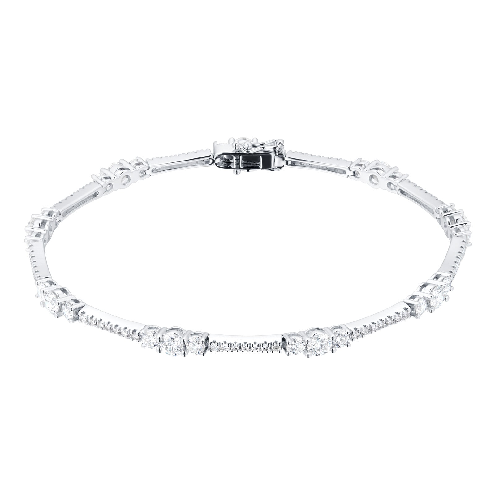 Mappin & Webb 18ct White Gold 3.8cttw Diamond Graduated Tennis Bracelet
