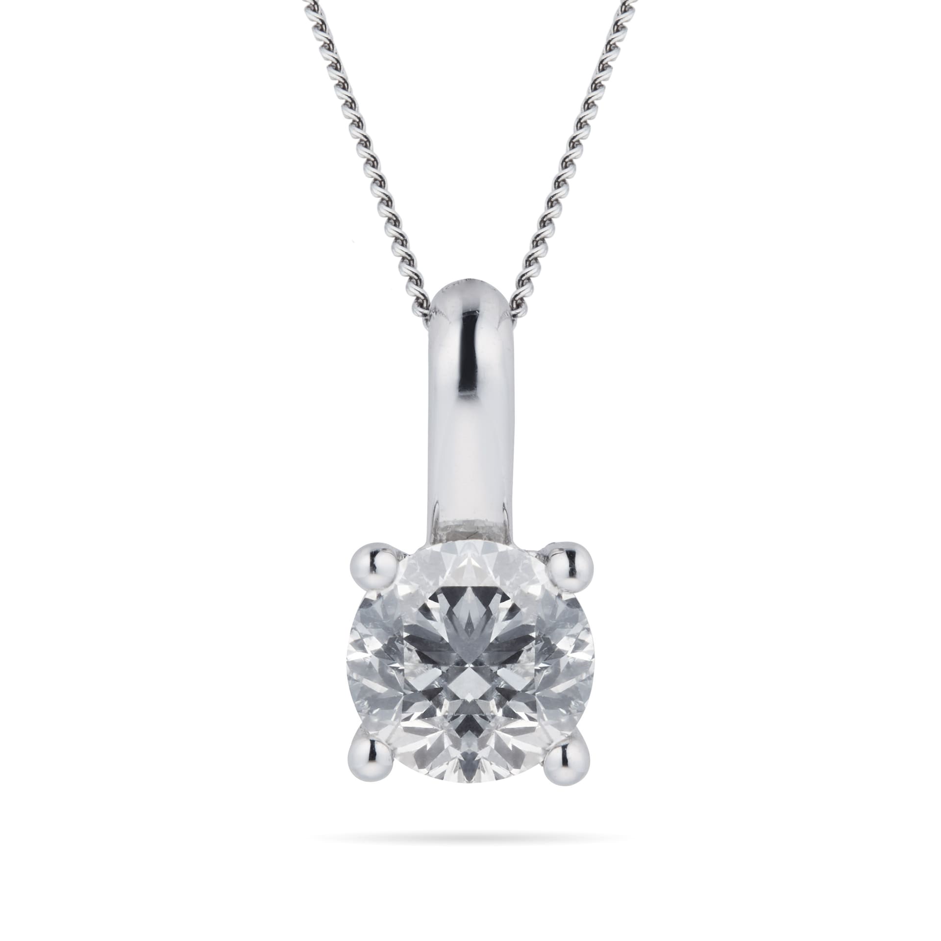 Goldsmiths 9ct White Gold 1.00ct Brilliant Cut Pendant