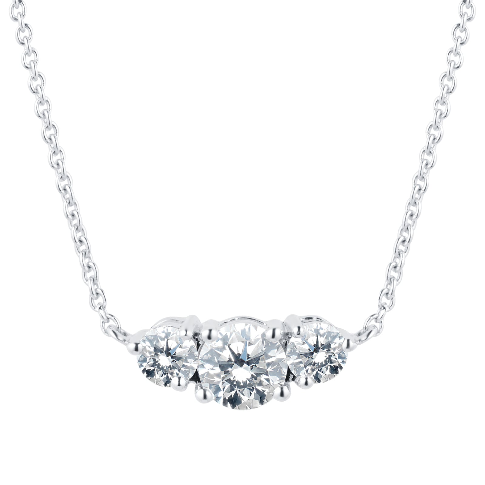 Goldsmiths 18ct White Gold 0.50cttw Three Stone Pendant