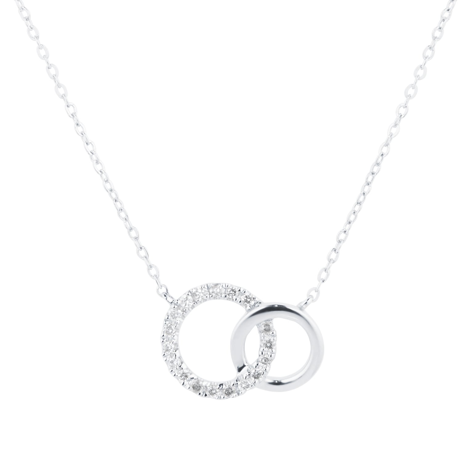 Goldsmiths 9ct White Gold 0.05cttw Diamond Circle Necklace