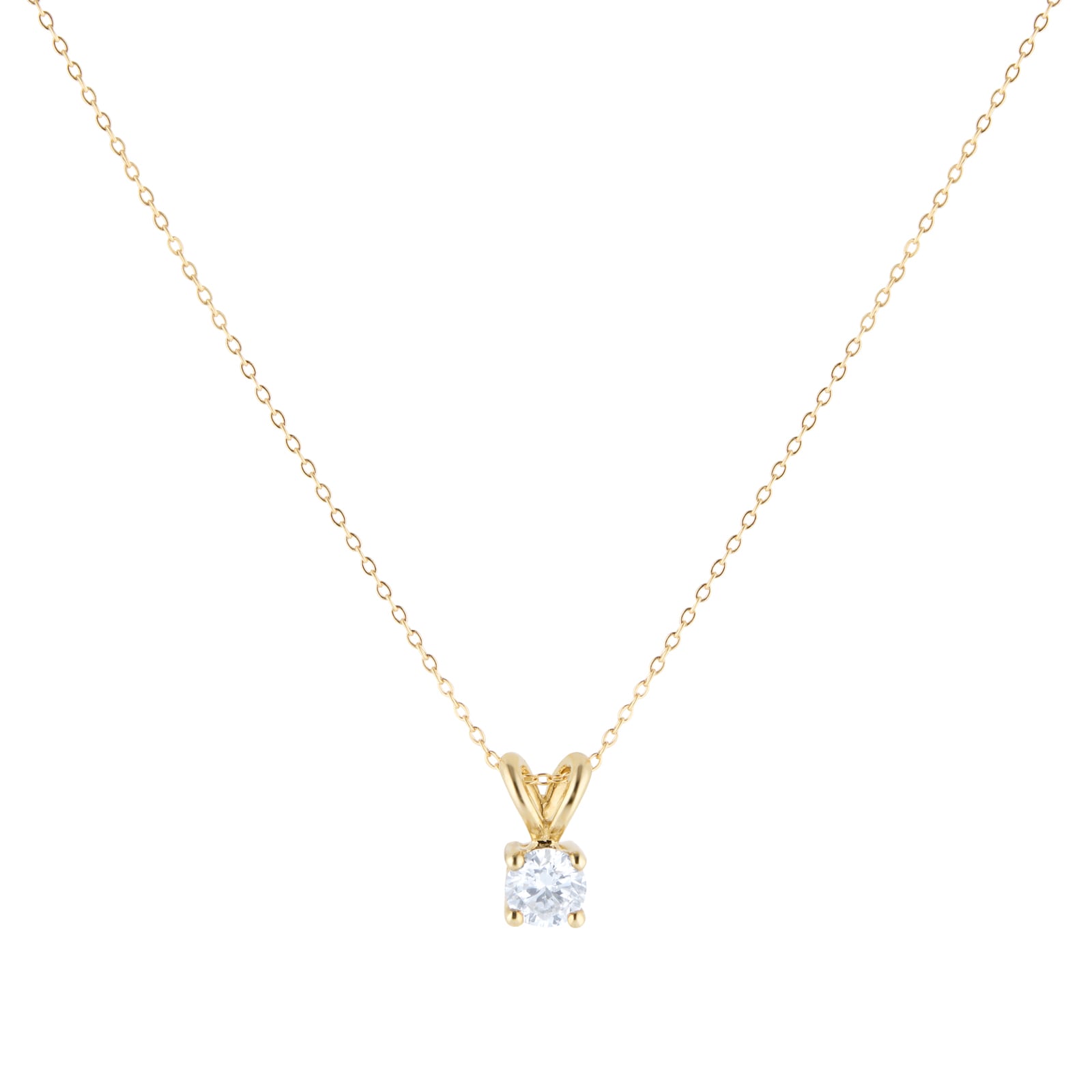 Goldsmiths 9ct Yellow Gold 0.25cttw Diamond Solitaire Pendant