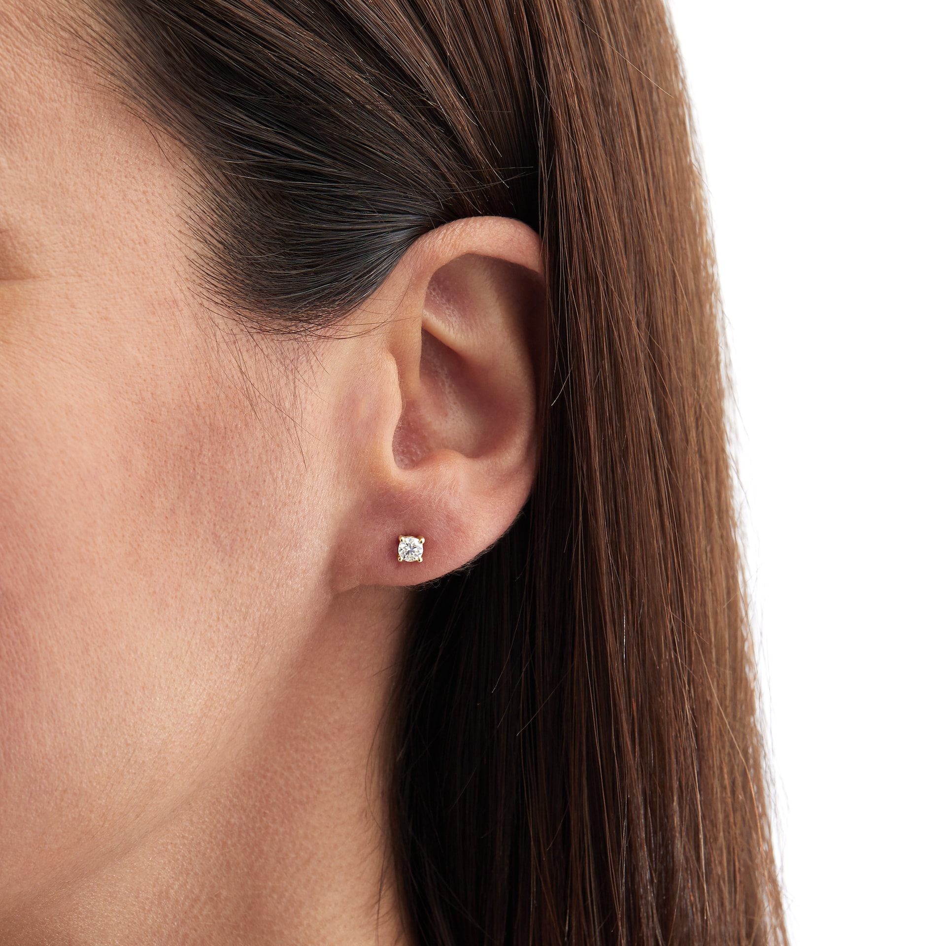 Goldsmiths 9ct Yellow Gold 0.40ct Goldsmiths Brightest Diamond 4 Claw Stud Earrings