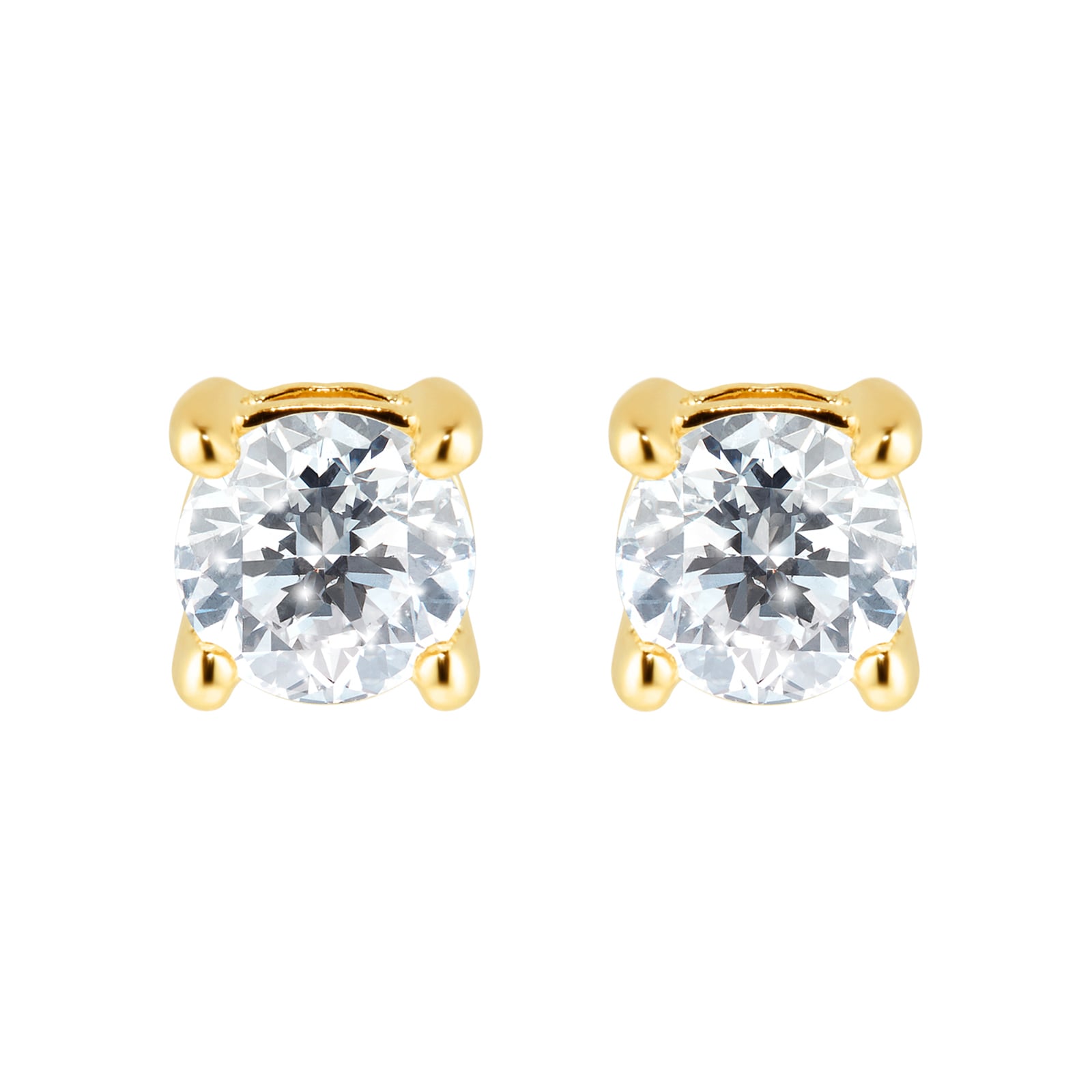 Goldsmiths 18ct Yellow Gold 0.50ct Goldsmiths Brightest Diamond 4 Claw Stud Earrings
