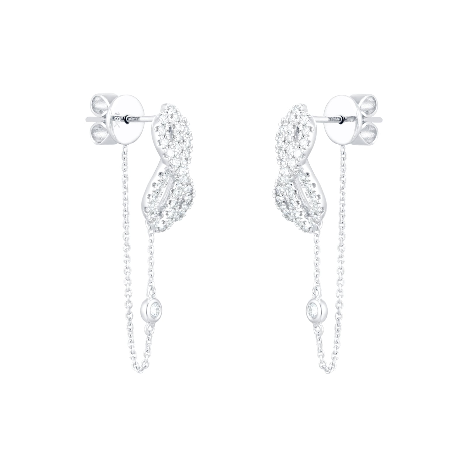 Goldsmiths 18ct White Gold 0.40cttw Knot Infinity Drop Earrings