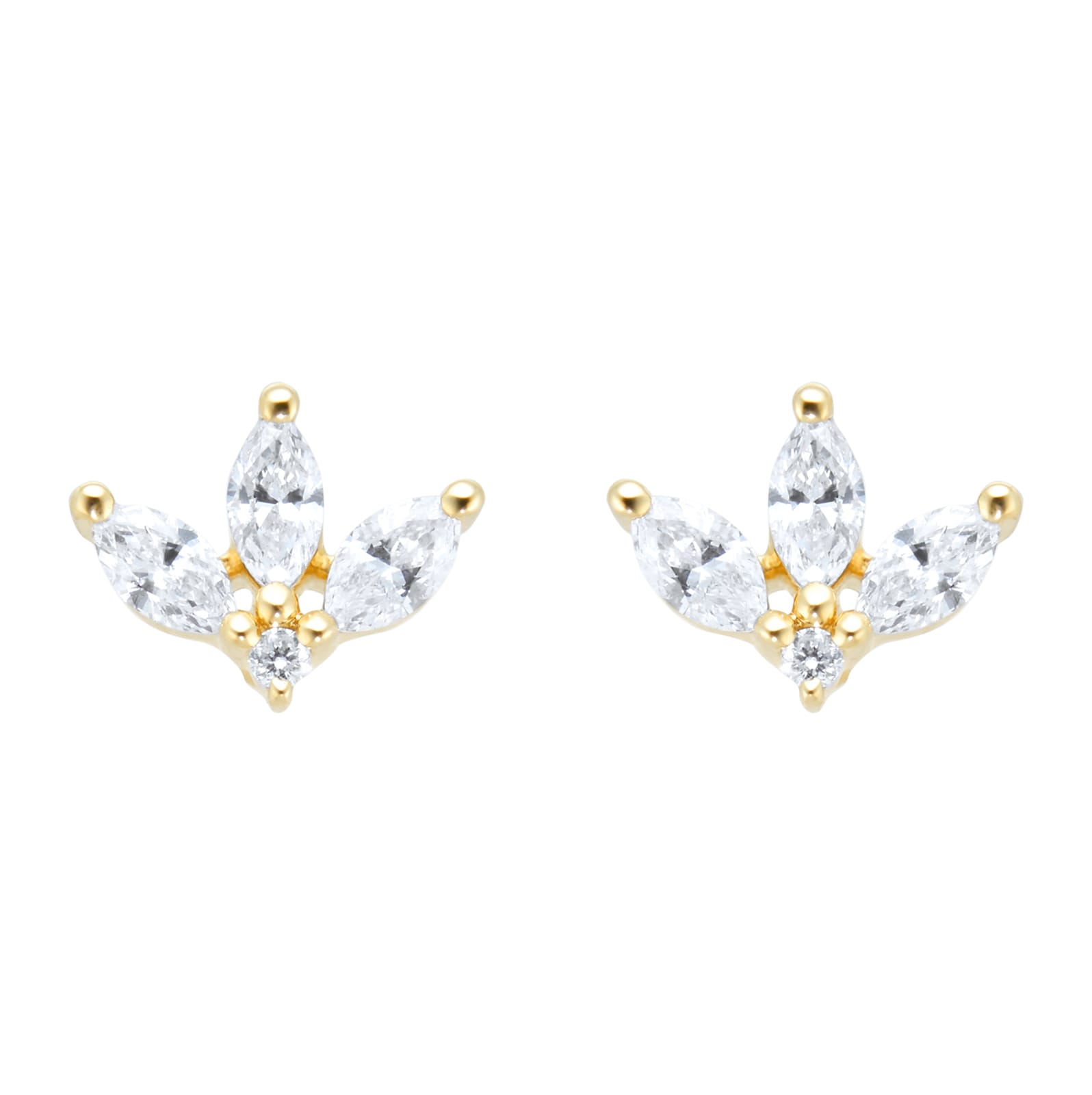 Goldsmiths 9ct Yellow Gold 0.26ct Petal Stud Earrings