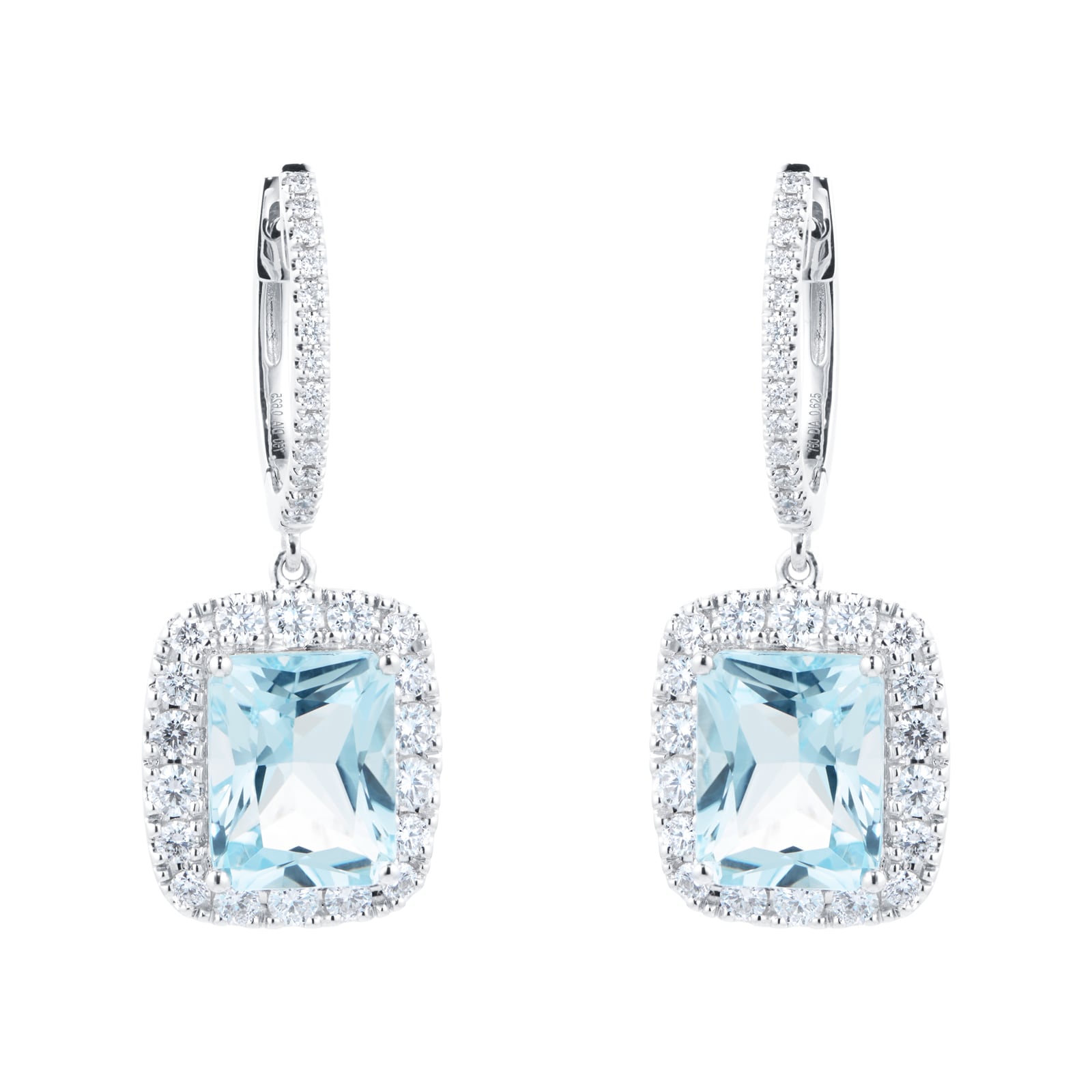 Goldsmiths 18ct White Gold 1.25cttw Diamond & Blue Topaz Earrings