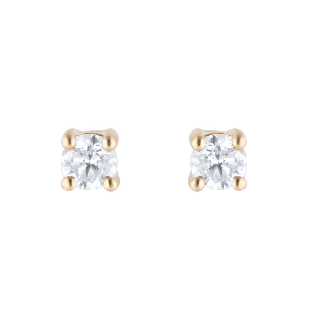 Goldsmiths 9ct Yellow Gold 0.25cttw Diamond Solitaire Stud Earrings