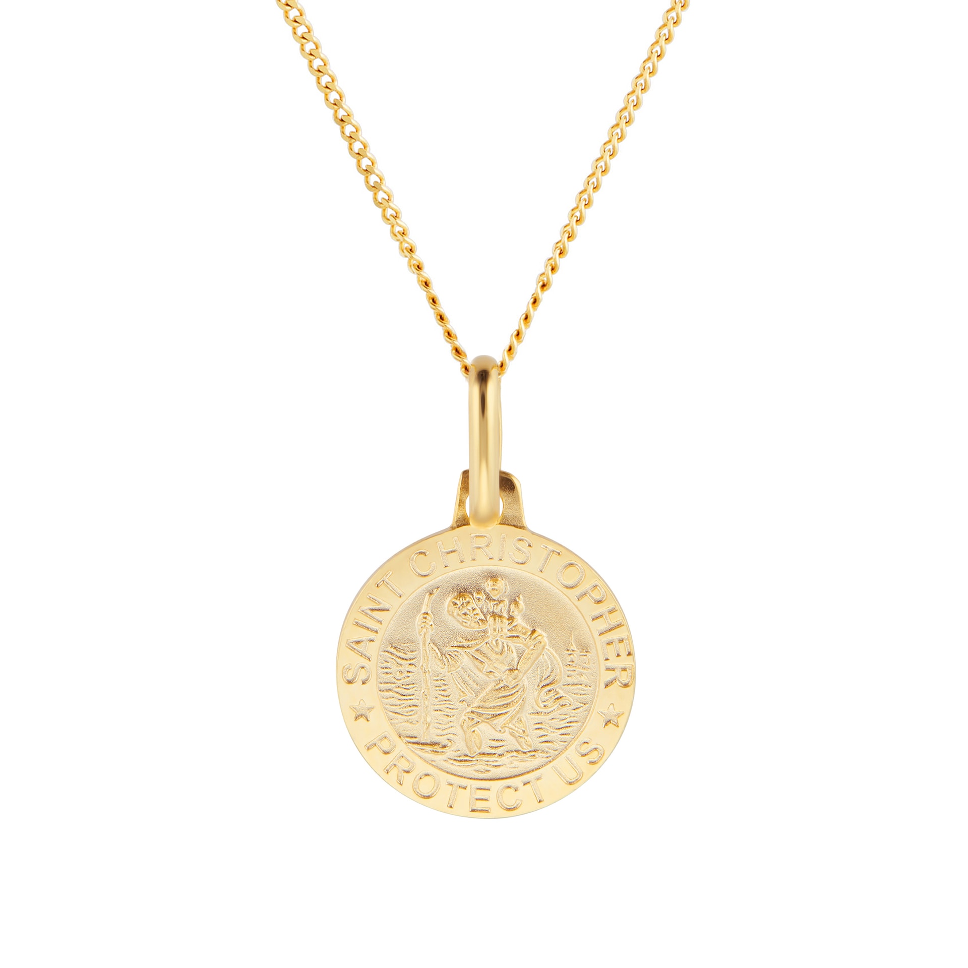 Goldsmiths 9ct Yellow Gold St Christopher Pendant Necklace