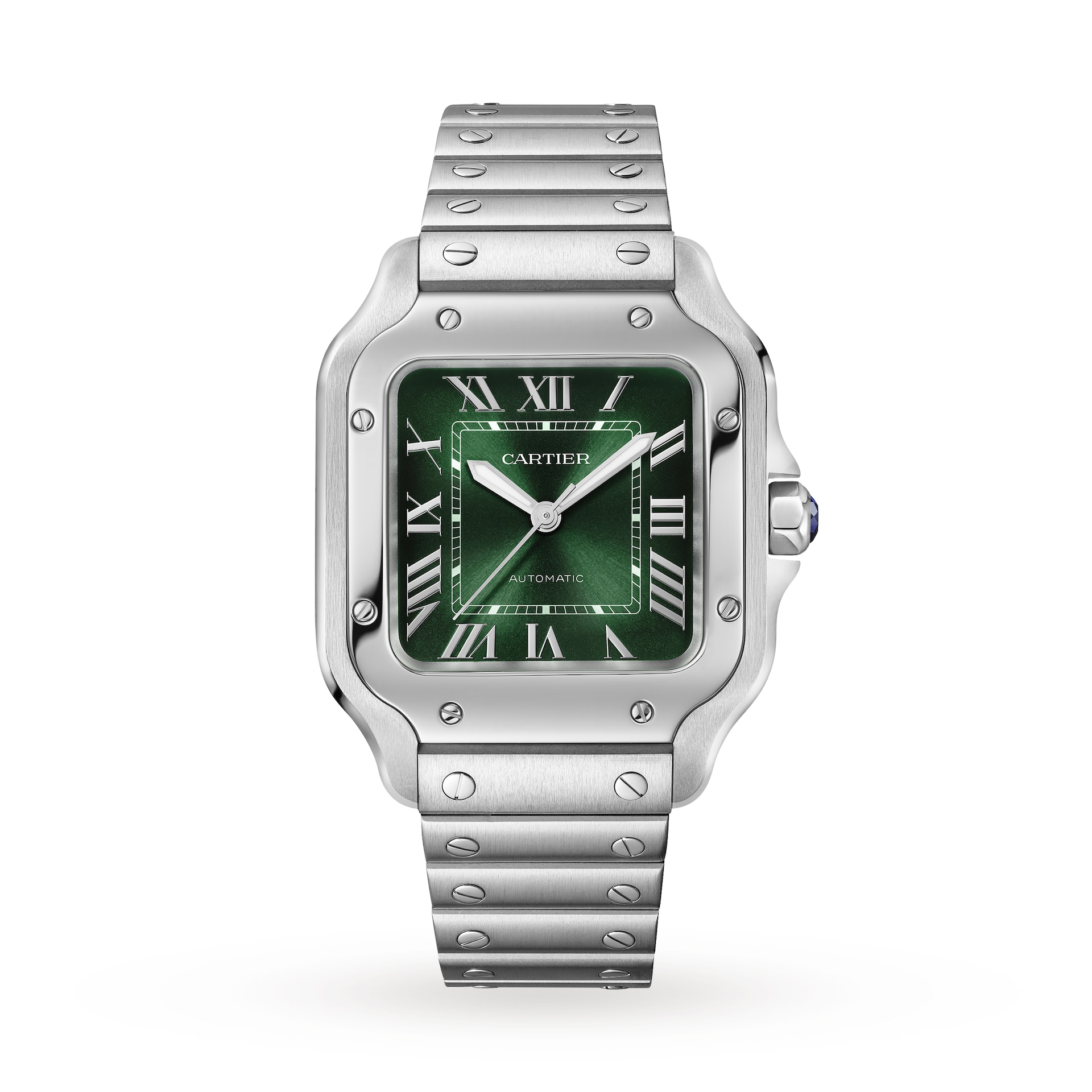 Cartier Santos de Cartier Watch, Medium Model, Steel, Automatic, Interchangeable Leather Strap
