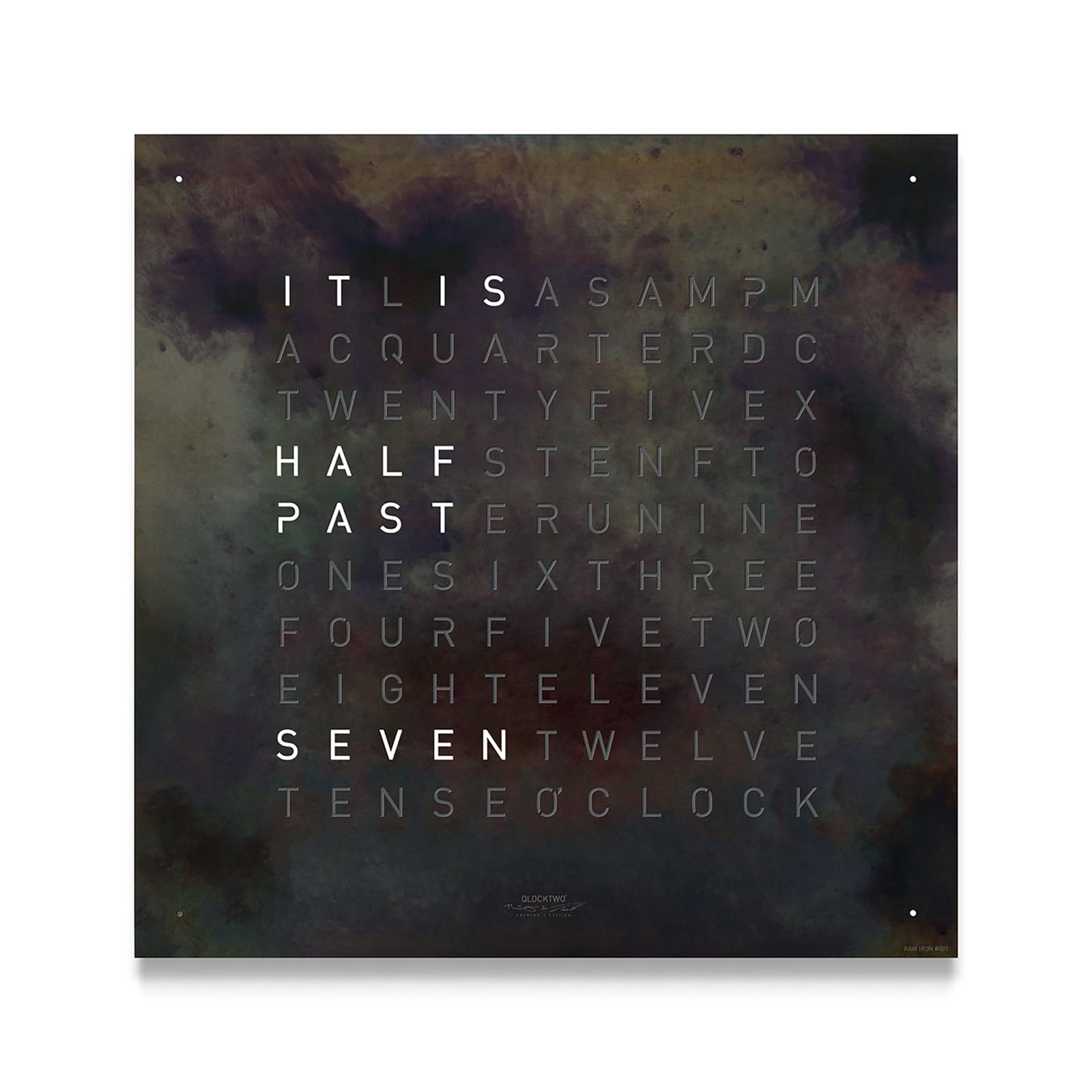 QLOCKTWO CLASSIC Creator's Edition Raw Iron Wall Clock 45cm