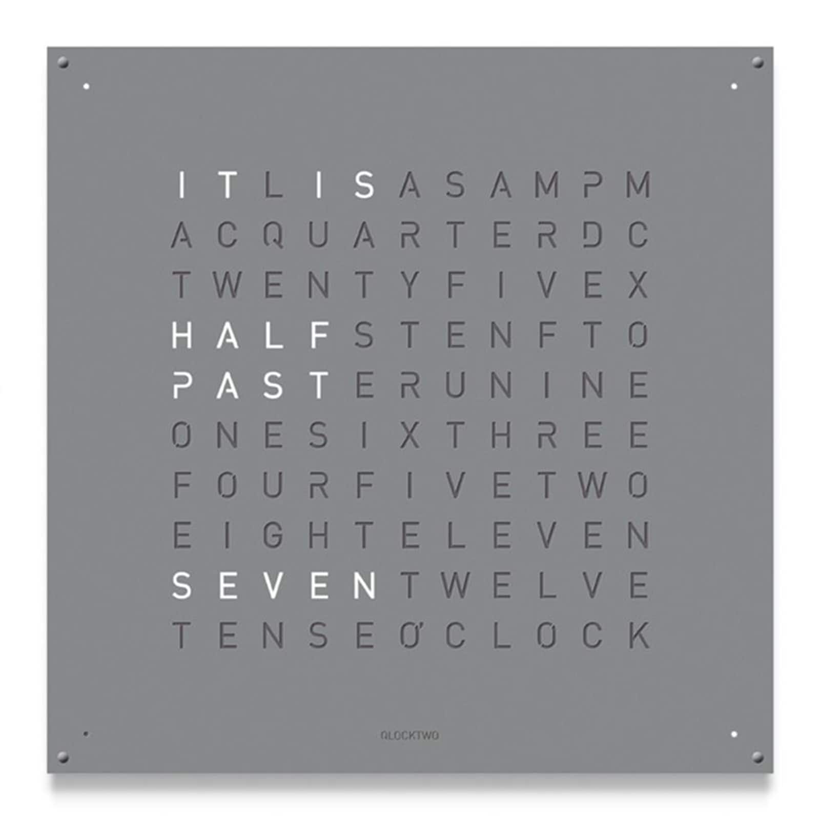 QLOCKTWO LARGE Stainless Steel Grey Pepper Wall Clock 90cm