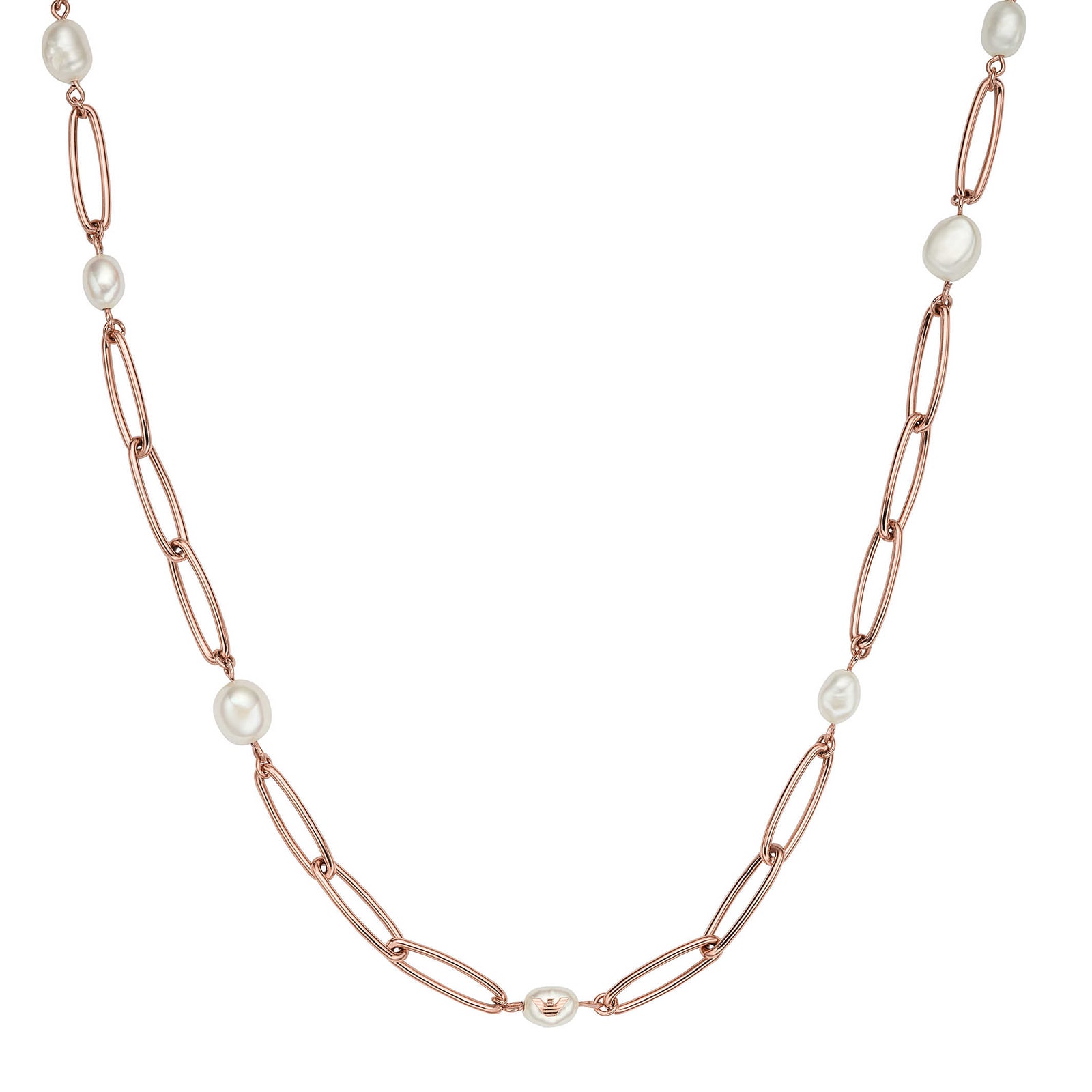 Emporio Armani Ladies Rose Gold Coloured Pearl Necklace