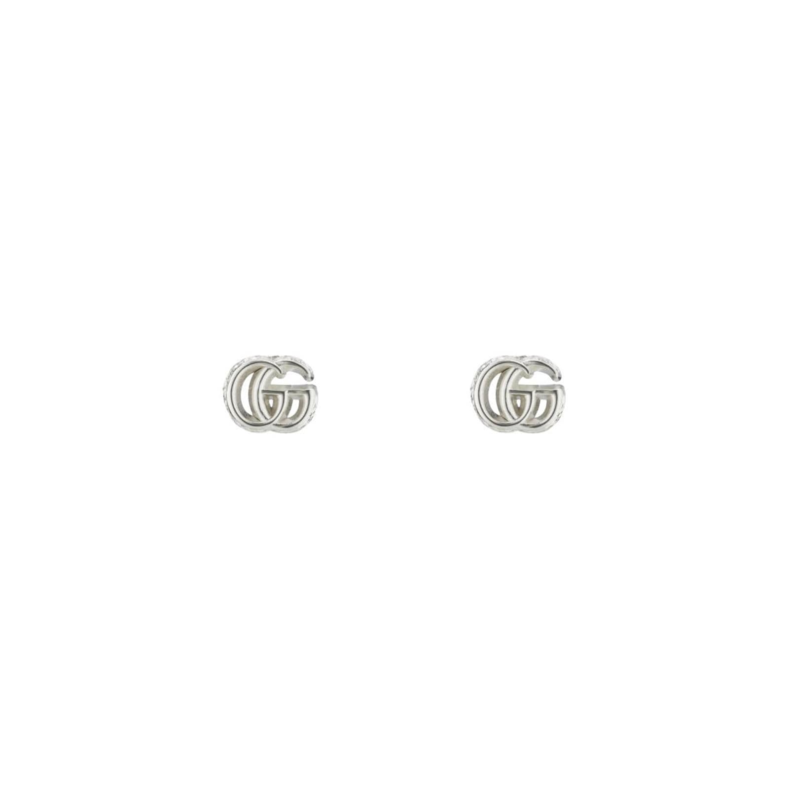 Gucci Sterling Silver GG Marmont Logo Earrings