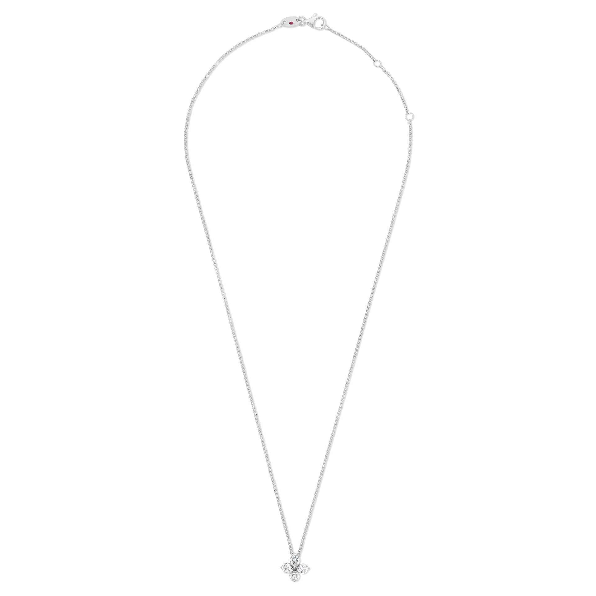 Roberto Coin 18ct White Gold Love in Verona Diamond 0.63ct Flower 45cm Pendant