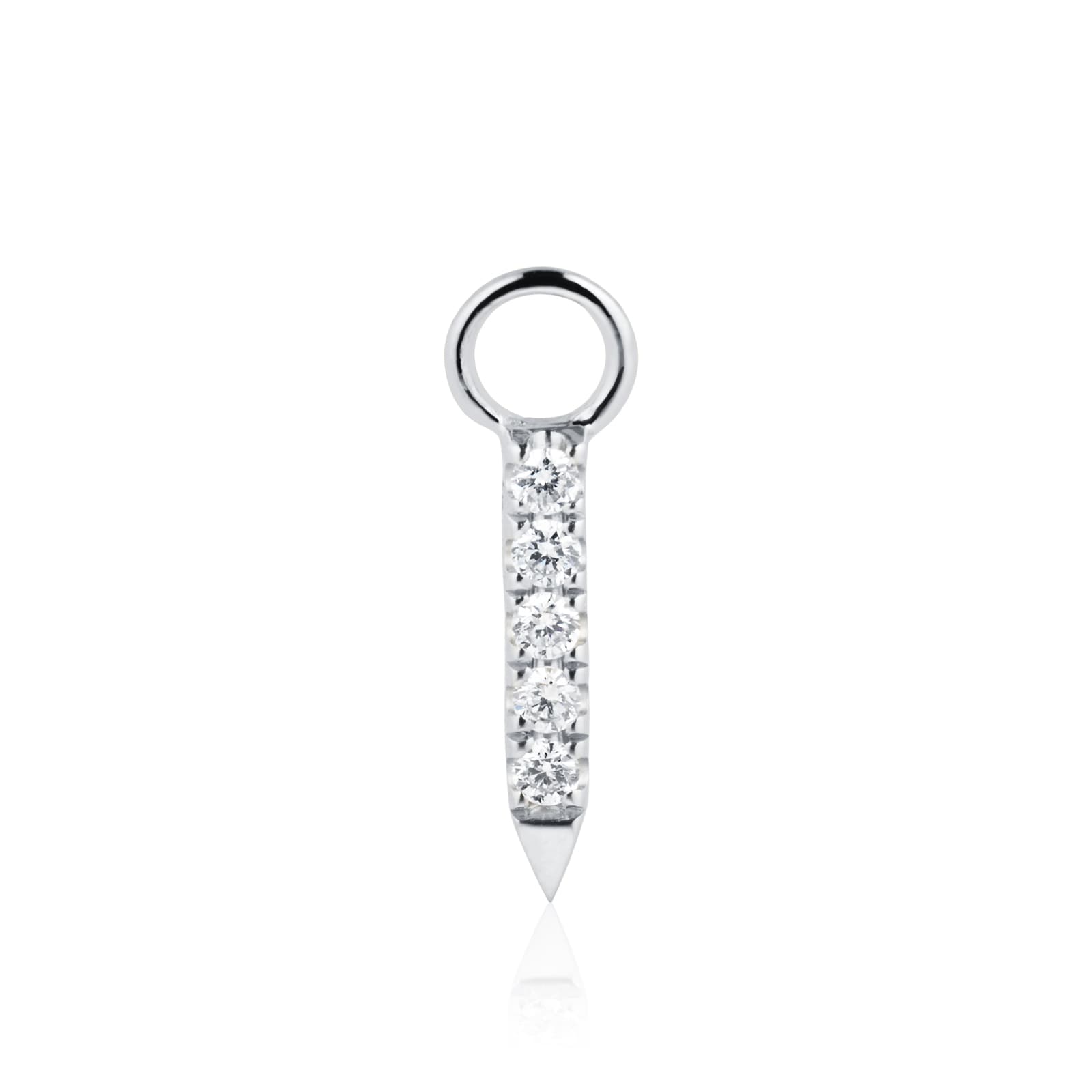 Maria Tash 18ct White Gold 7mm Diamond 0.02ct Double Sided Bar Earring Charm